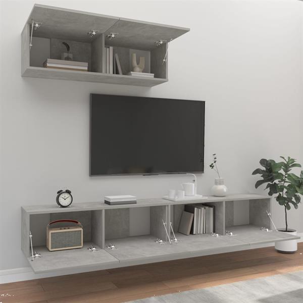 Grote foto vidaxl 3 delige tv meubelset bewerkt hout betongrijs huis en inrichting overige