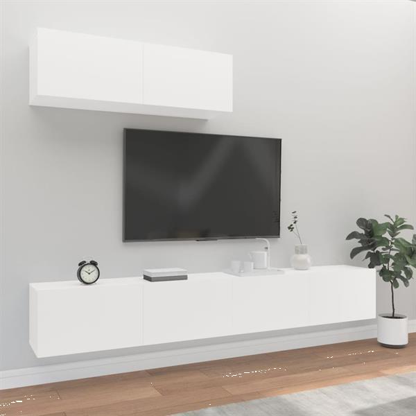 Grote foto vidaxl 3 delige tv meubelset bewerkt hout wit huis en inrichting overige