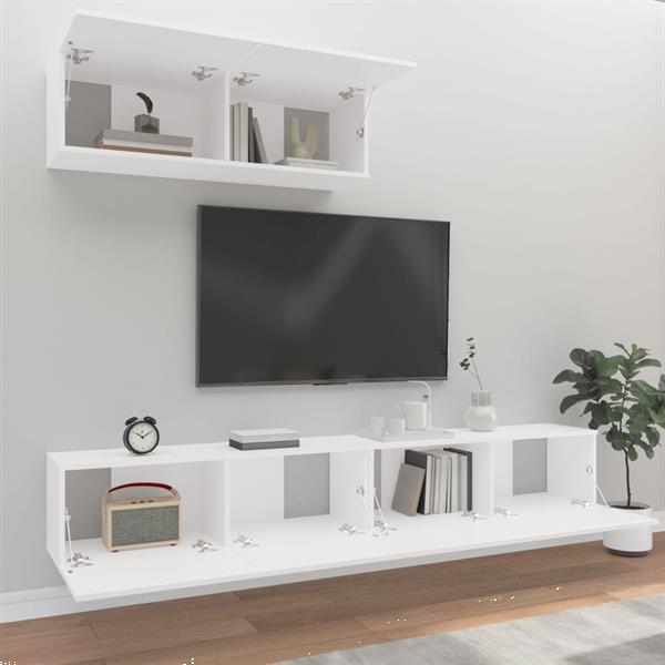 Grote foto vidaxl 3 delige tv meubelset bewerkt hout wit huis en inrichting overige