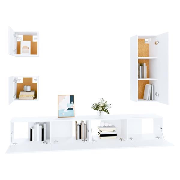 Grote foto vidaxl 5 delige tv meubelset bewerkt hout wit huis en inrichting overige
