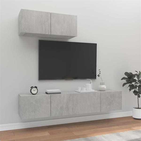 Grote foto vidaxl 3 delige tv meubelset bewerkt hout betongrijs huis en inrichting overige
