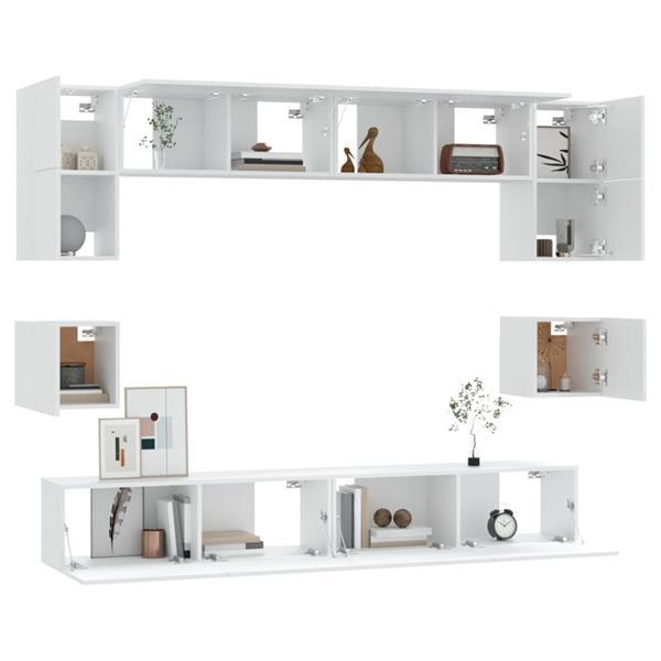 Grote foto vidaxl 8 delige tv meubelset bewerkt hout wit huis en inrichting overige