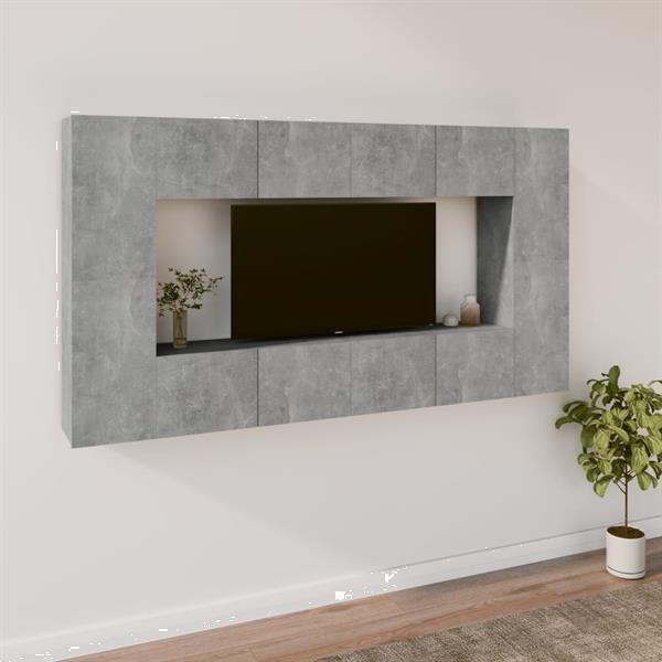 Grote foto vidaxl 8 delige tv meubelset bewerkt hout betongrijs huis en inrichting overige