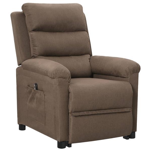 Grote foto vidaxl sta opstoel verstelbaar stof taupe huis en inrichting stoelen