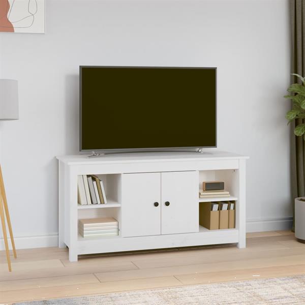 Grote foto vidaxl tv meubel 103x36 5x52 cm massief grenenhout wit huis en inrichting overige