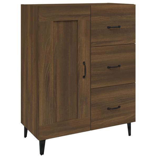 Grote foto vidaxl dressoir 69 5x34x90 cm bewerkt hout bruineikenkleurig huis en inrichting overige