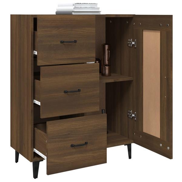 Grote foto vidaxl dressoir 69 5x34x90 cm bewerkt hout bruineikenkleurig huis en inrichting overige