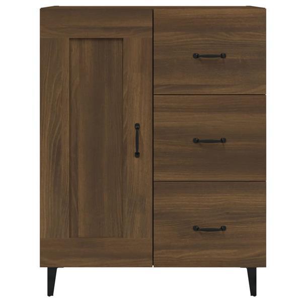 Grote foto vidaxl dressoir 69 5x34x90 cm bewerkt hout bruineikenkleurig huis en inrichting overige