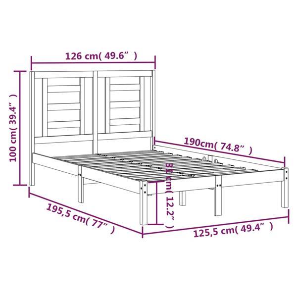 Grote foto vidaxl bedframe massief hout 120x190 cm 4ft small double huis en inrichting bedden