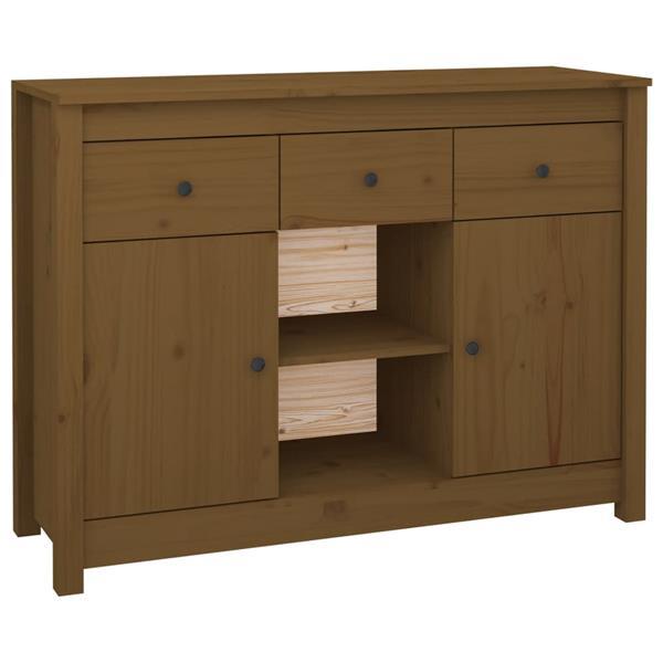 Grote foto vidaxl dressoir 100x35x74 5 cm massief grenenhout honingbrui huis en inrichting overige