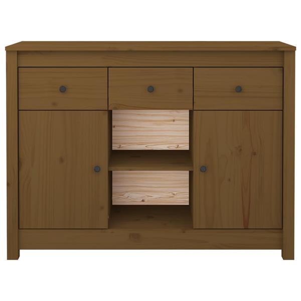 Grote foto vidaxl dressoir 100x35x74 5 cm massief grenenhout honingbrui huis en inrichting overige