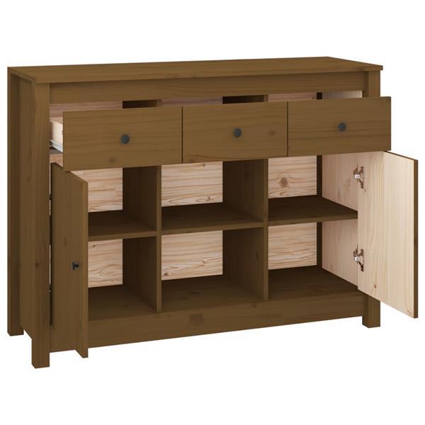 Grote foto vidaxl dressoir 100x35x74 5 cm massief grenenhout honingbrui huis en inrichting overige