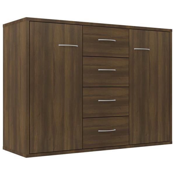 Grote foto vidaxl dressoir 88x30x65 cm bewerkt hout bruineikenkleurig huis en inrichting overige