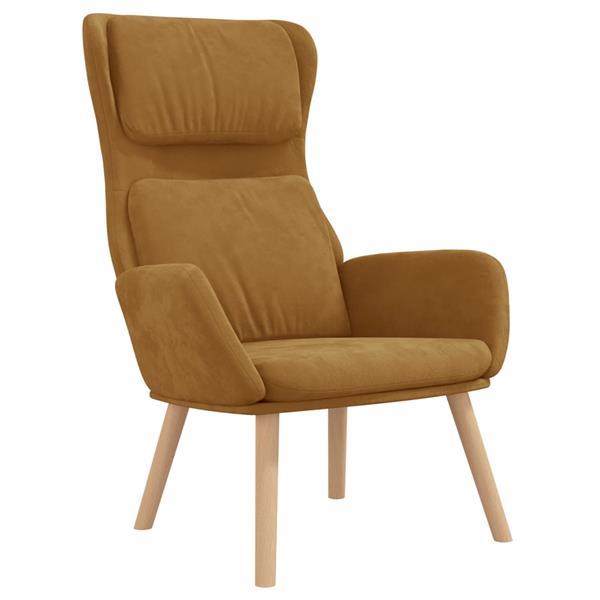 Grote foto vidaxl relaxstoel met voetenbank fluweel bruin huis en inrichting stoelen