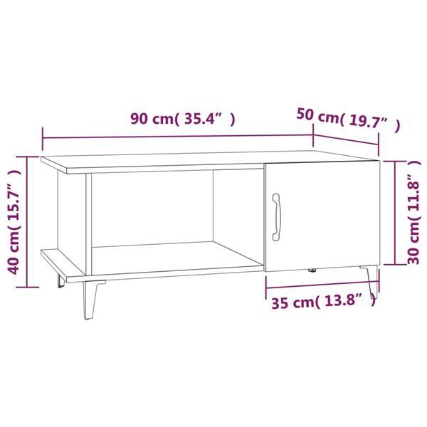 Grote foto vidaxl salontafel 90x50x40 cm bewerkt hout betongrijs huis en inrichting eettafels