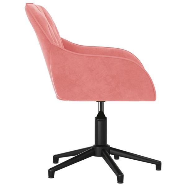Grote foto vidaxl kantoorstoel draaibaar fluweel roze huis en inrichting kantooraccessoires