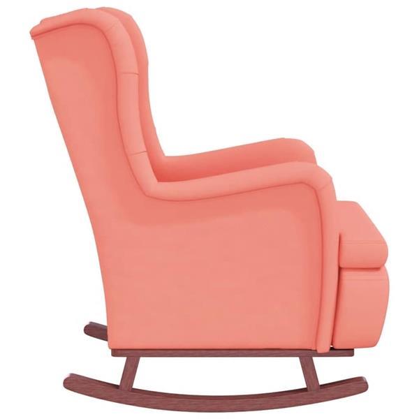 Grote foto vidaxl fauteuil met schommelpoten en voetenbank fluweel roze huis en inrichting stoelen