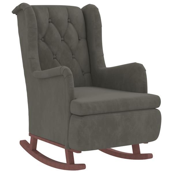 Grote foto vidaxl fauteuil met schommelpoten en voetenbank fluweel donk huis en inrichting stoelen