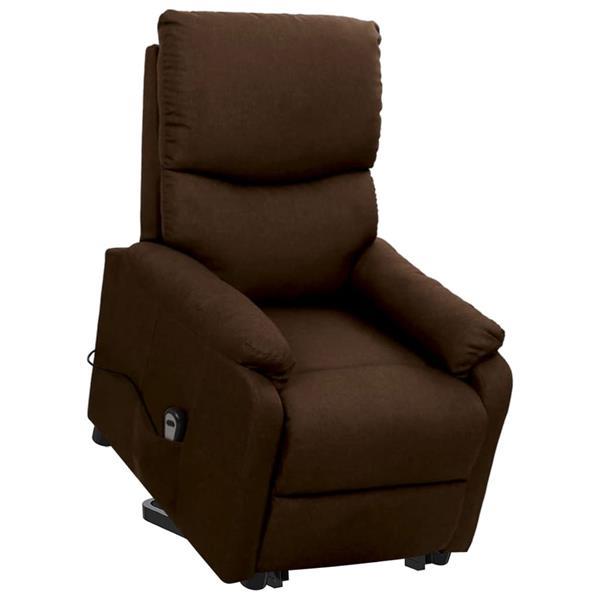 Grote foto vidaxl sta opstoel verstelbaar stof donkerbruin huis en inrichting stoelen