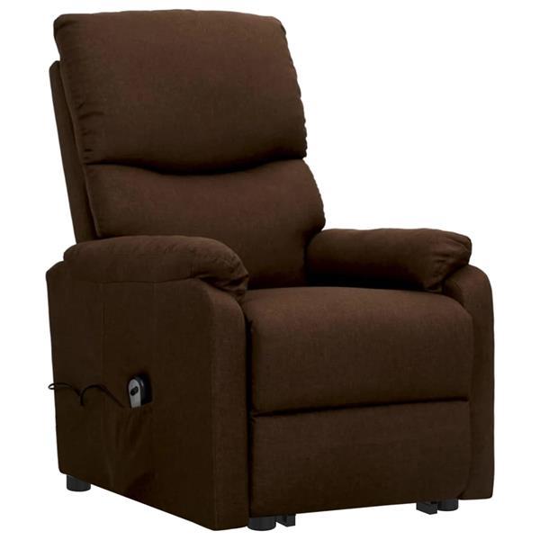 Grote foto vidaxl sta opstoel verstelbaar stof donkerbruin huis en inrichting stoelen