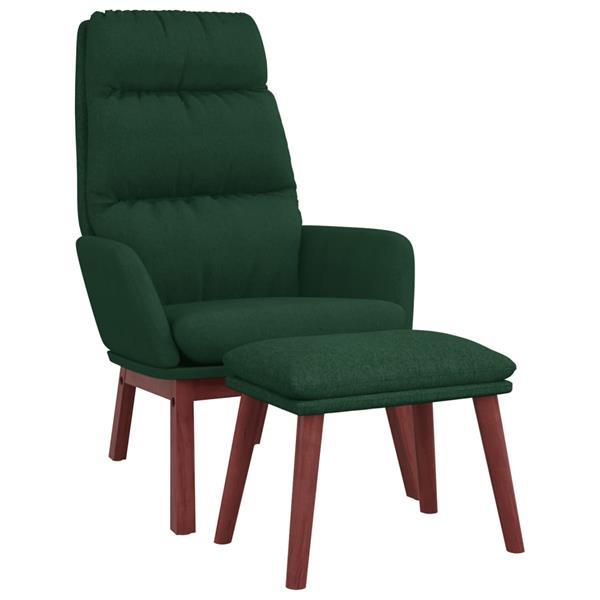 Grote foto vidaxl relaxstoel met voetenbank stof donkergroen huis en inrichting stoelen