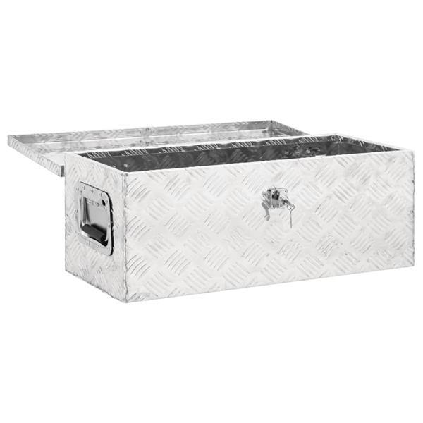 Grote foto vidaxl opbergbox 70x31x27 cm aluminium zilverkleurig doe het zelf en verbouw materialen en producten
