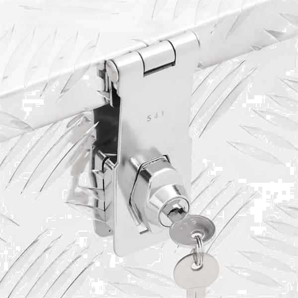 Grote foto vidaxl opbergbox 70x31x27 cm aluminium zilverkleurig doe het zelf en verbouw materialen en producten