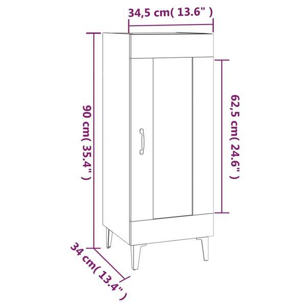 Grote foto vidaxl dressoir 34 5x34x90 cm bewerkt hout grijs sonoma eike huis en inrichting overige