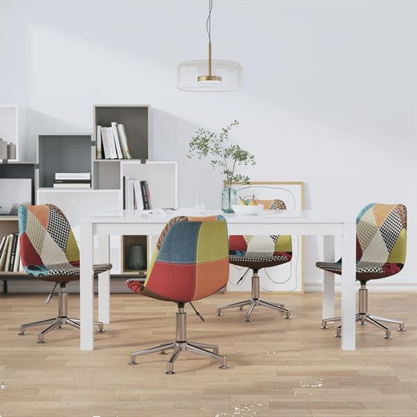 Grote foto vidaxl eetkamerstoelen draaibaar 4 st stof patchwork huis en inrichting stoelen
