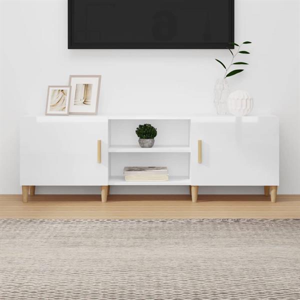 Grote foto vidaxl tv meubel 150x30x50 cm bewerkt hout hoogglans wit huis en inrichting overige