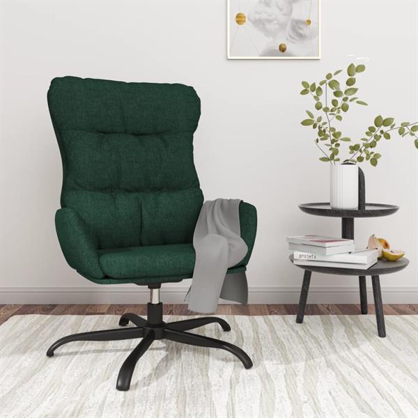 Grote foto vidaxl relaxstoel stof donkergoen huis en inrichting stoelen