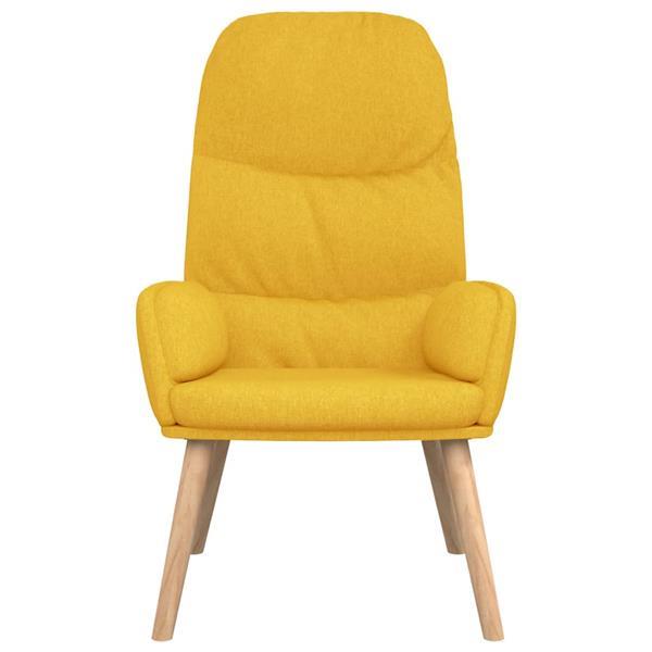 Grote foto vidaxl relaxstoel met voetenbank stof mosterdgeel huis en inrichting stoelen