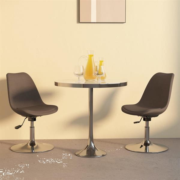 Grote foto vidaxl eetkamerstoelen draaibaar 2 st stof taupe huis en inrichting stoelen