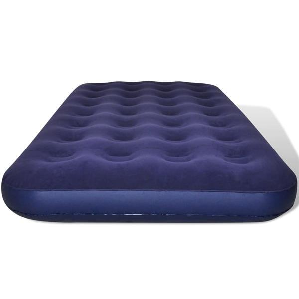 Grote foto vidaxl luchtbed bevlokt blauw 191 x 99 x 22 cm pomp caravans en kamperen kampeertoebehoren