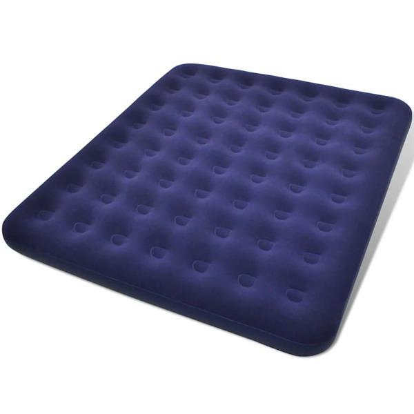 Grote foto vidaxl luchtbed bevlokt blauw 203 x 183 x 22 cm pomp caravans en kamperen kampeertoebehoren