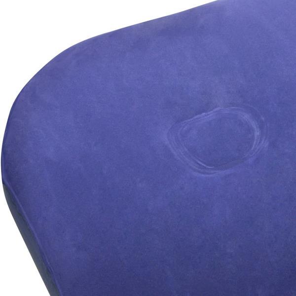 Grote foto vidaxl luchtbed bevlokt blauw 203 x 183 x 22 cm pomp caravans en kamperen kampeertoebehoren