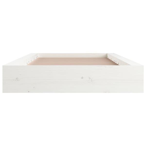 Grote foto vidaxl cadre de lit blanc 90x190 cm simple bois massif huis en inrichting bedden