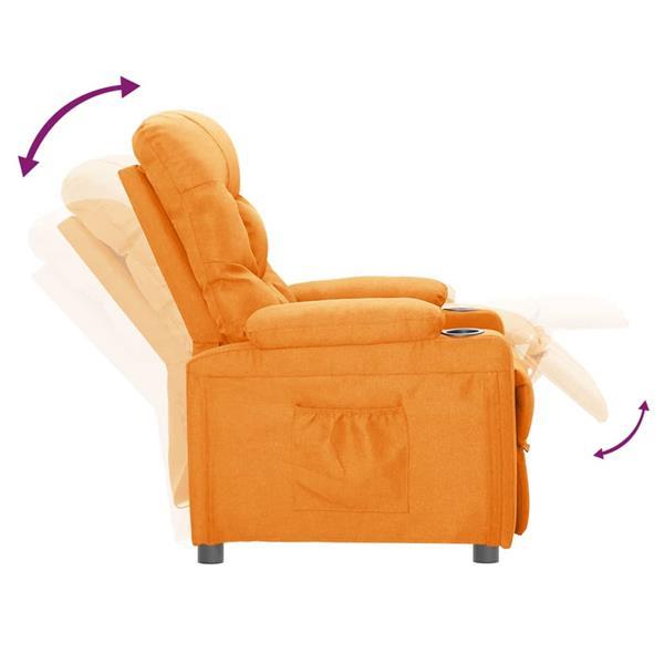 Grote foto vidaxl fauteuil inclinable jaune tissu huis en inrichting stoelen