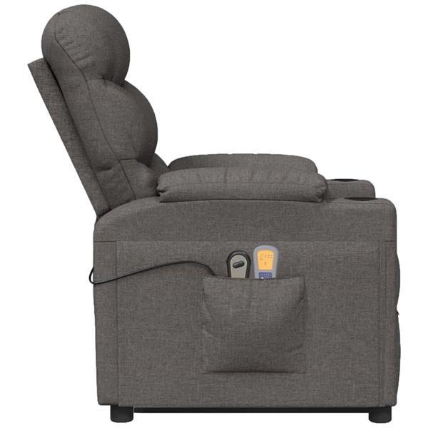Grote foto vidaxl fauteuil lectrique de massage gris fonc tissu huis en inrichting stoelen