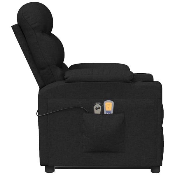 Grote foto vidaxl fauteuil lectrique de massage noir tissu huis en inrichting stoelen