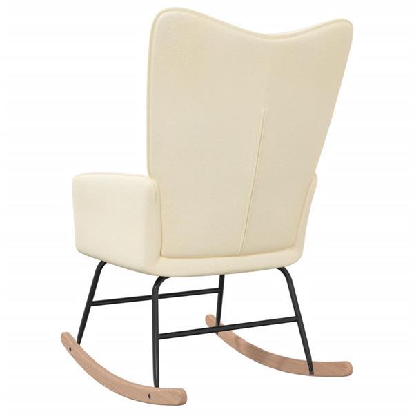 Grote foto vidaxl chaise bascule cr me tissu huis en inrichting stoelen