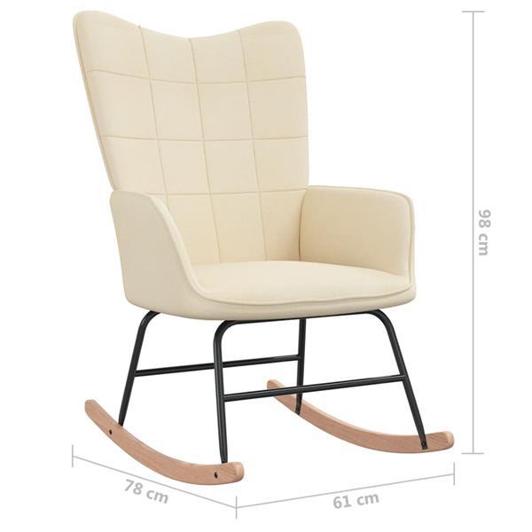 Grote foto vidaxl chaise bascule cr me tissu huis en inrichting stoelen