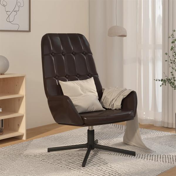 Grote foto vidaxl chaise de relaxation marron brillant similicuir huis en inrichting stoelen