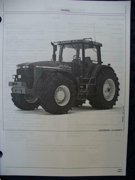 Grote foto techn. prod. info manual over de typen johndeere agrarisch tractoren