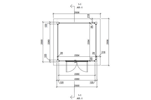 Grote foto prime line blokhut 250x250 cm van kooten tuin en terras tuinhuisjes en blokhutten