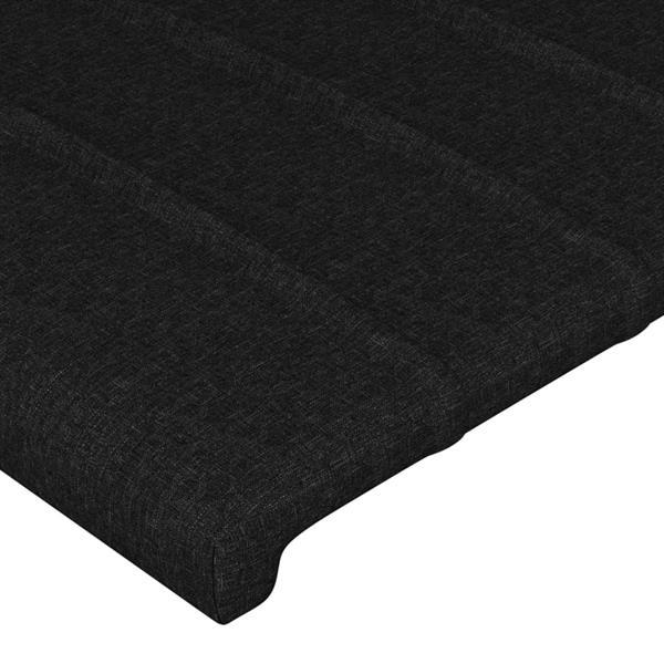 Grote foto vidaxl cadre de lit avec t te de lit noir 200x200 cm tissu huis en inrichting bedden