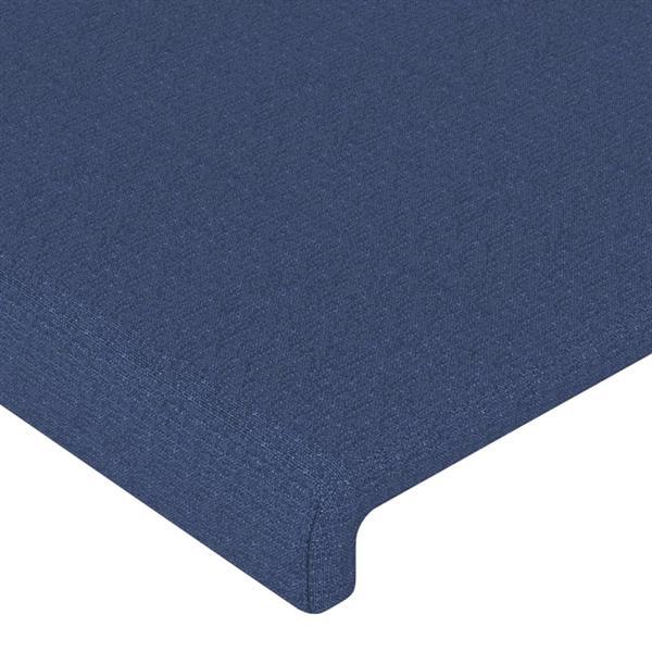 Grote foto vidaxl bedframe met hoofdeinde stof blauw 140x190 cm huis en inrichting bedden