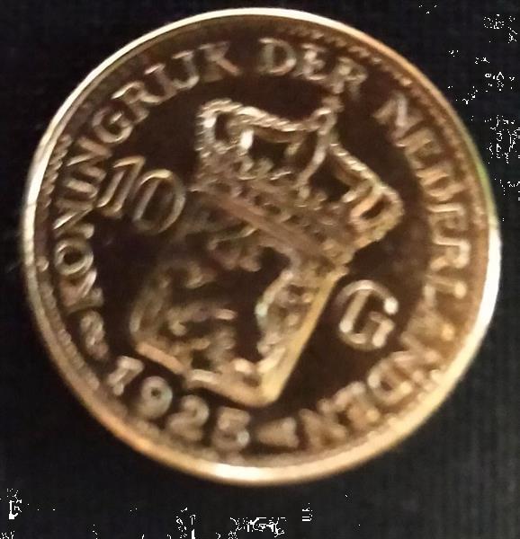 Grote foto copyen 5 gouden10 guldenmunten wilhelmina verzamelen munten nederland