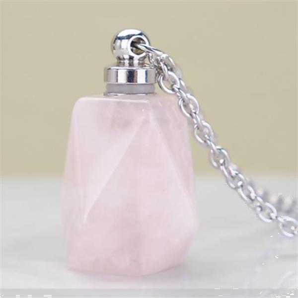 Grote foto gedenk hanger mini urn van half edelsteen rose quartz met rv sieraden tassen en uiterlijk kettingen