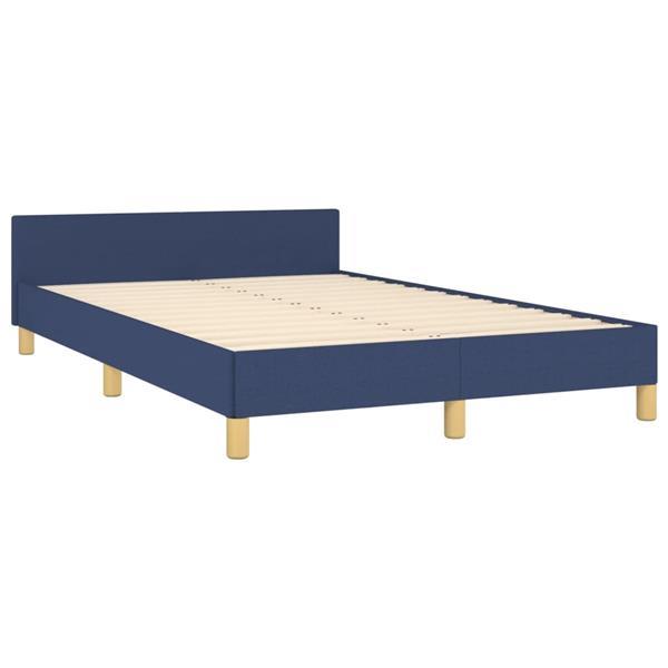 Grote foto vidaxl cadre de lit avec t te de lit bleu 120x200 cm tissu huis en inrichting bedden